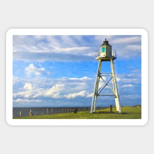 East Cote Lighthouse Silloth Digital Art Sticker